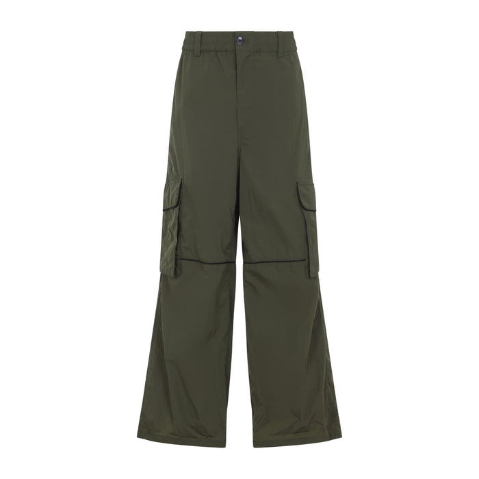 Nylon Cargo Pants Green Polyamide