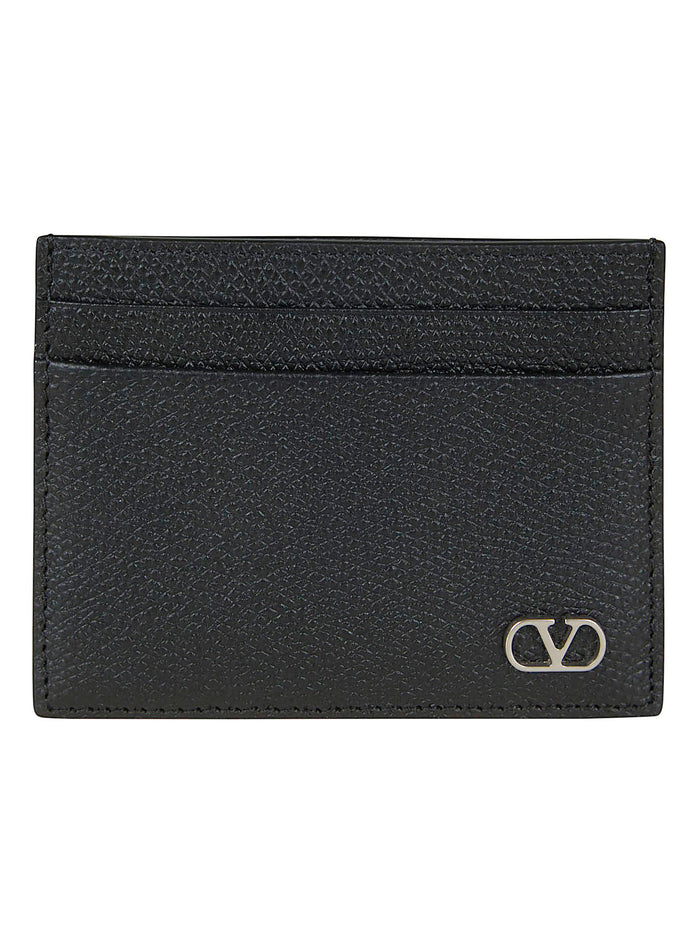 Card Holder Vlogo Signature. Black Portafoglio
