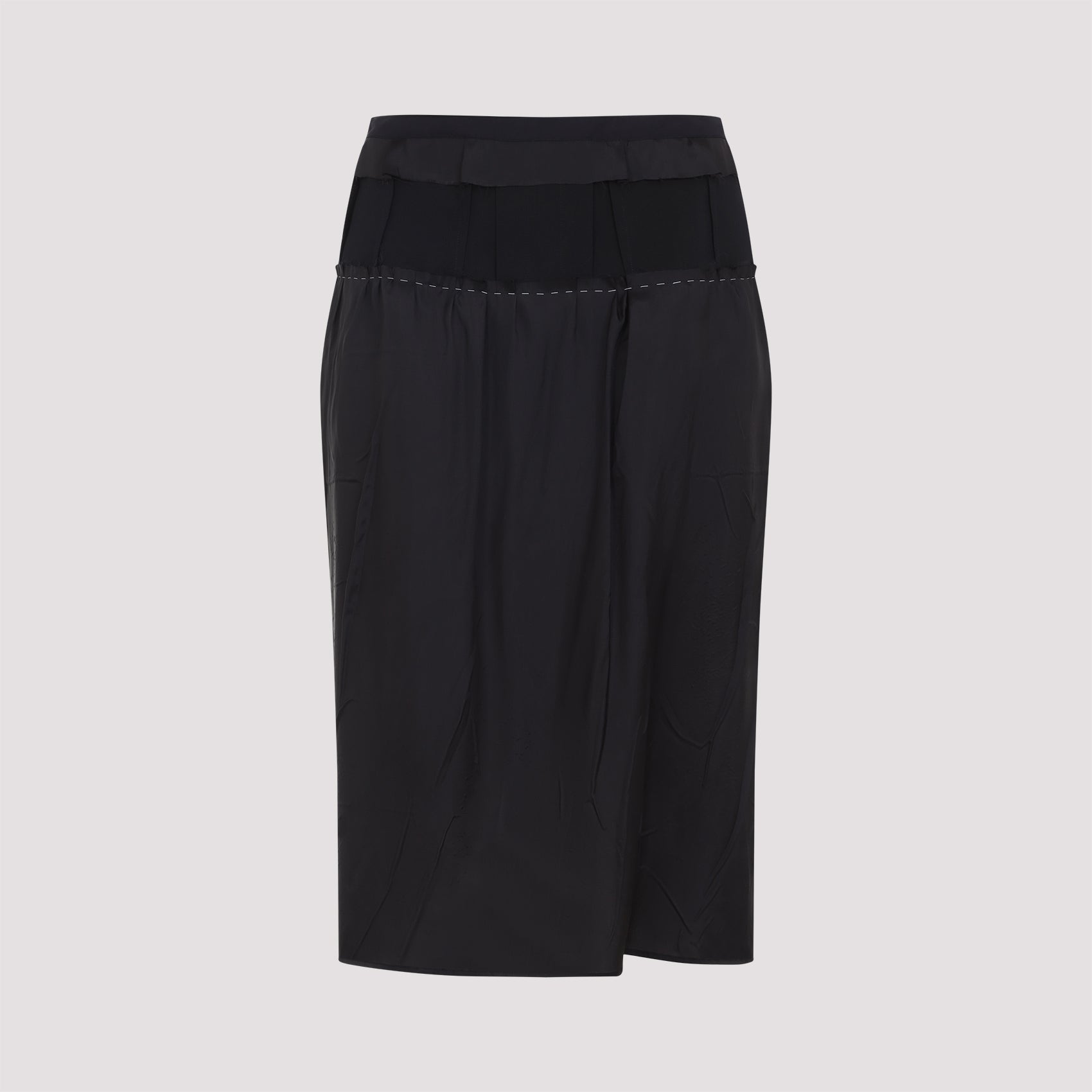 Acetate Midi Skirt Black Cupro