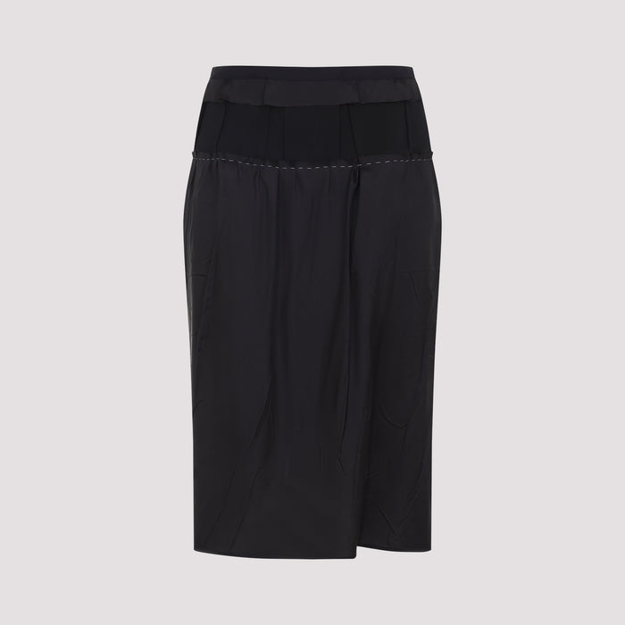 Acetate Midi Skirt Black Cupro