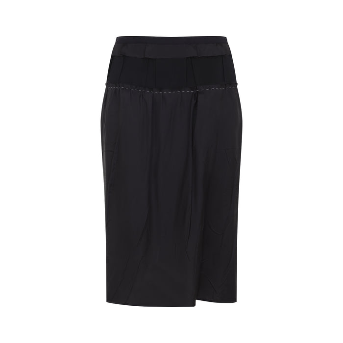 Acetate Midi Skirt Black Cupro