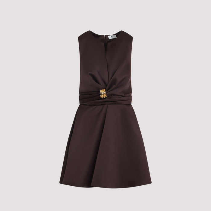 Duchesse Mini Dress Brown Polyester