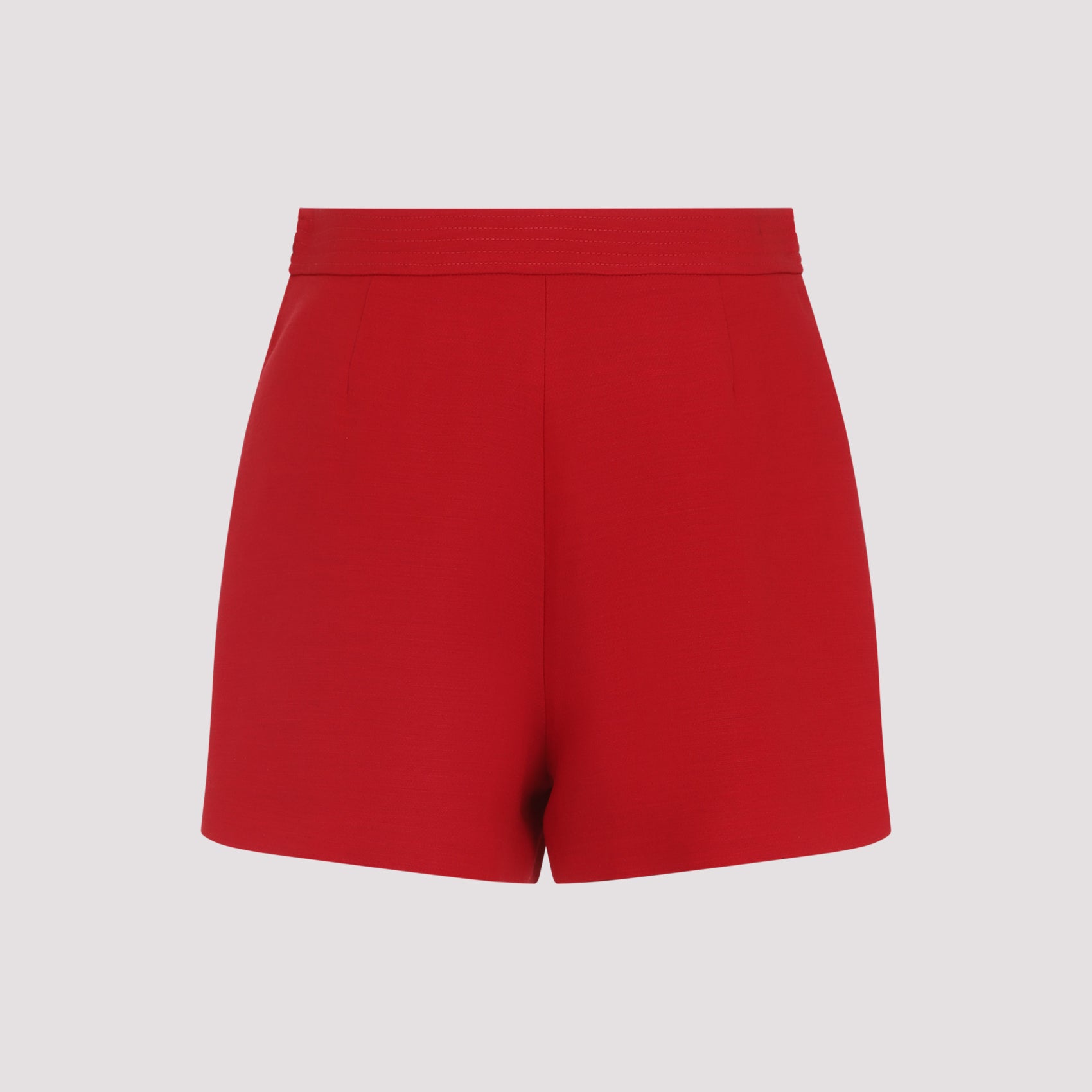 Wool Bermuda Red Virgin Silk Short