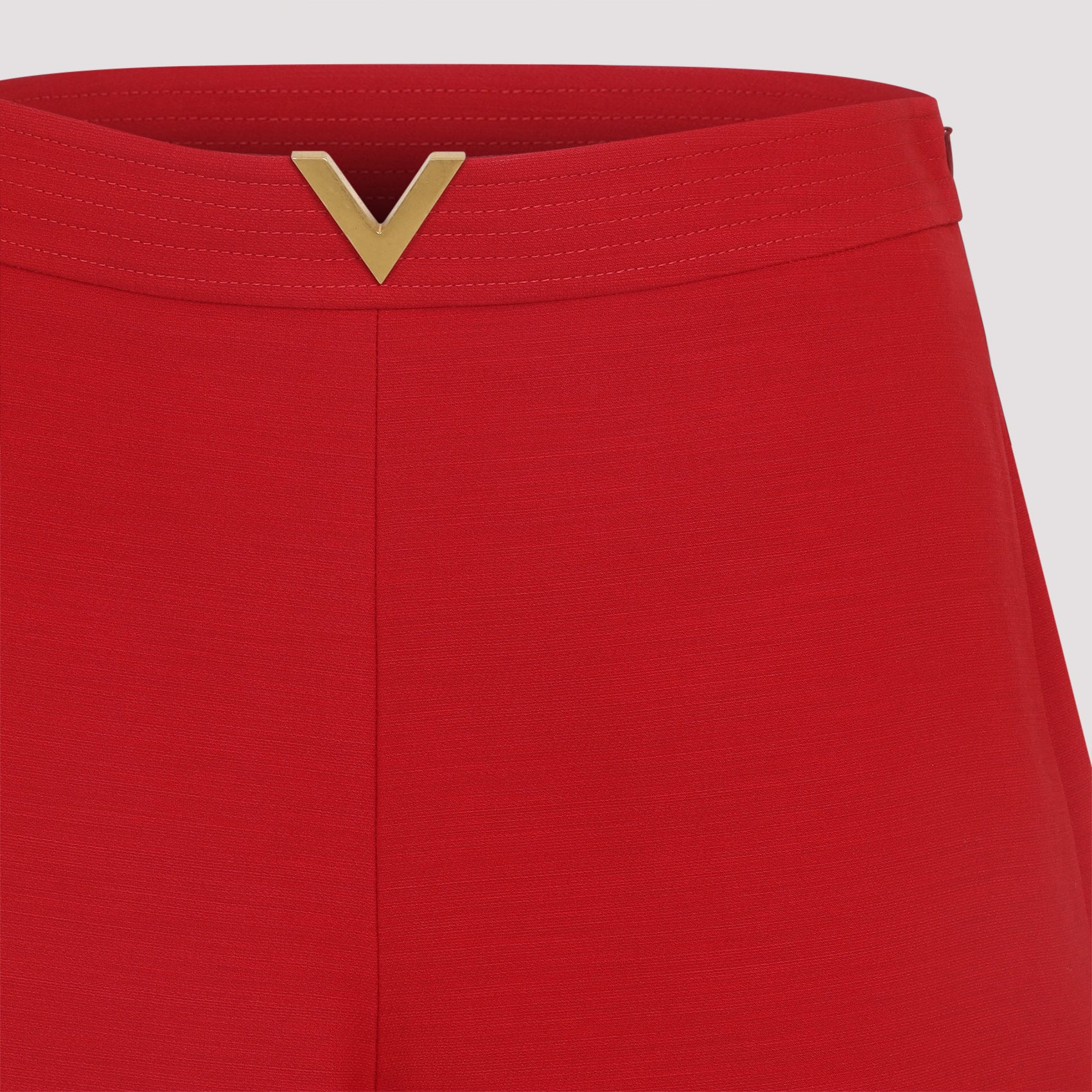 Wool Bermuda Red Virgin Silk Short
