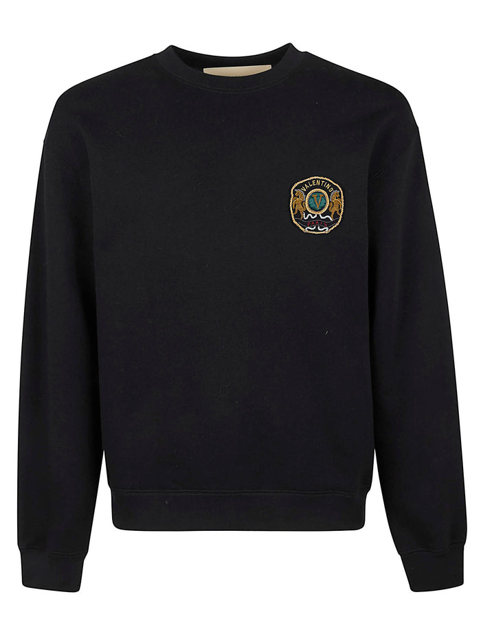 Jersey Felpa,reg, Embro Patch scudetto Cotton Sweatshirt Black