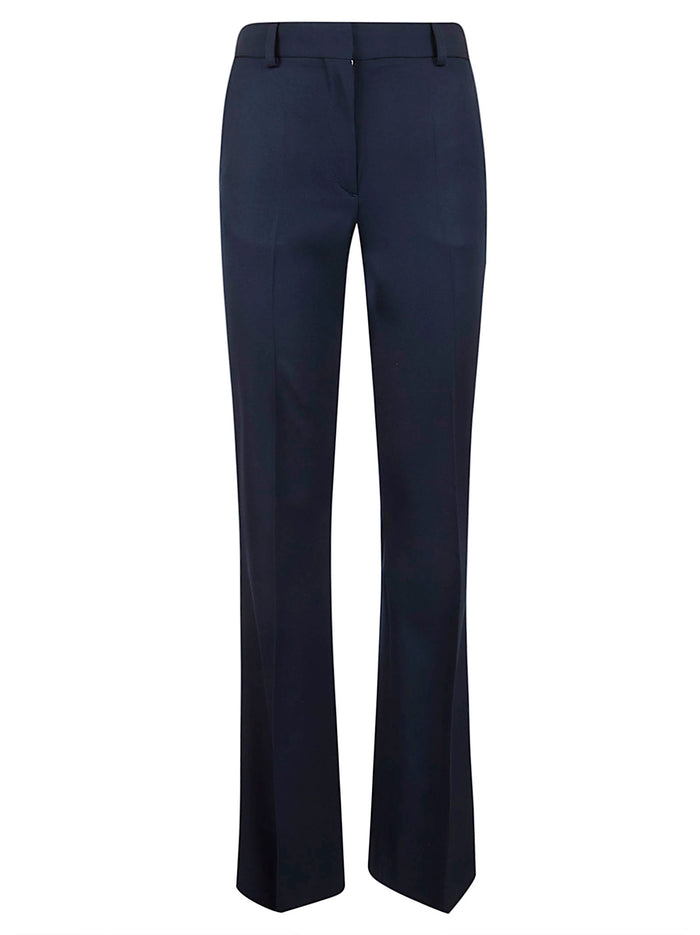 Low Rise Bootcut Classic Tailoring Blue Wool Pantaloni