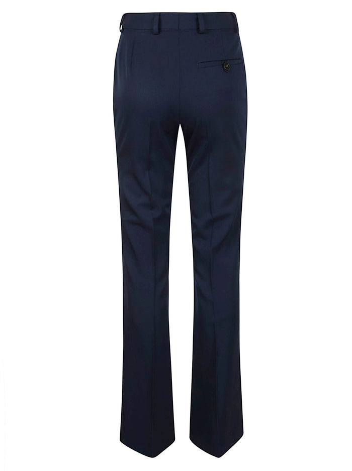 Low Rise Bootcut Classic Tailoring Blue Wool Pantaloni
