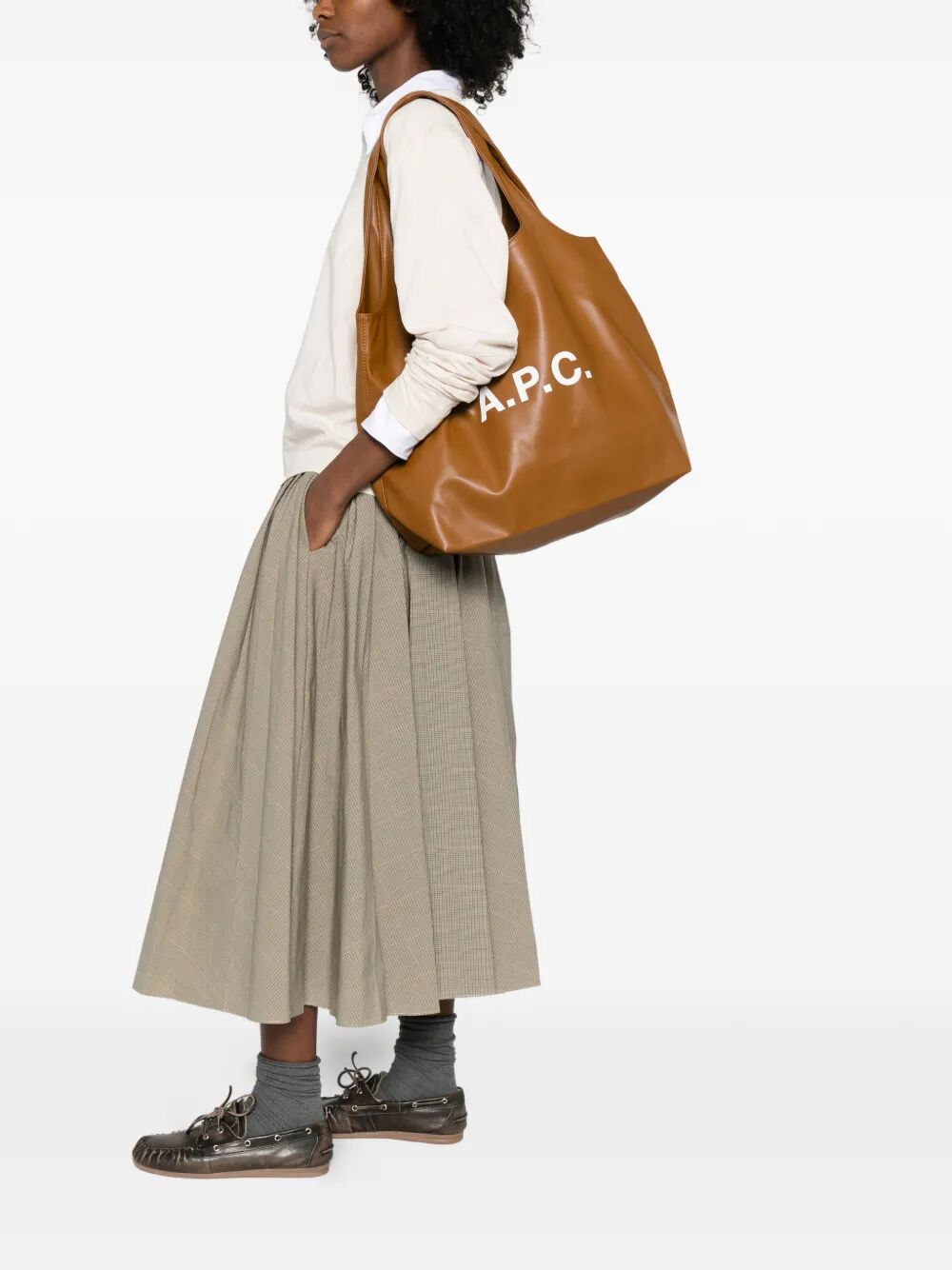Tote Ninon Brown Polyurethane Bag