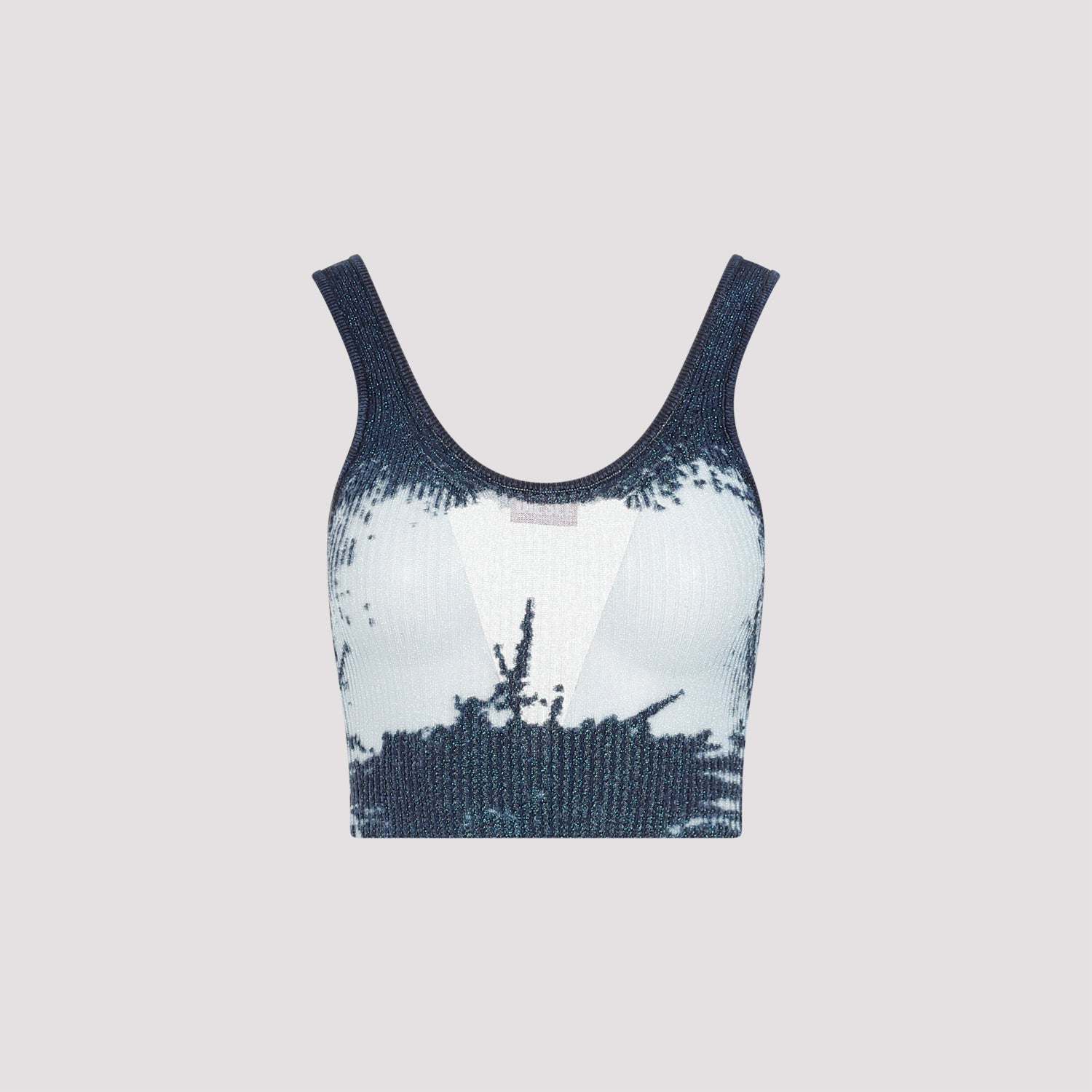 Tops Blue Cotton Metallised Fiber Top