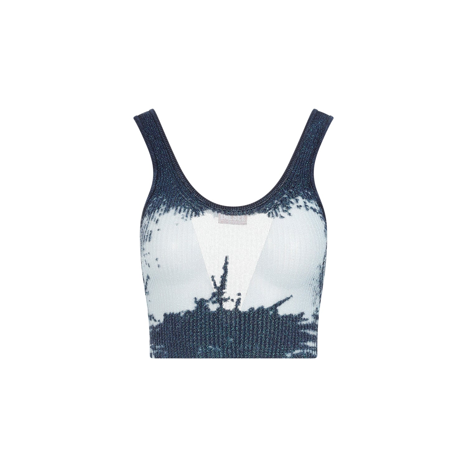 Tops Blue Cotton Metallised Fiber Top