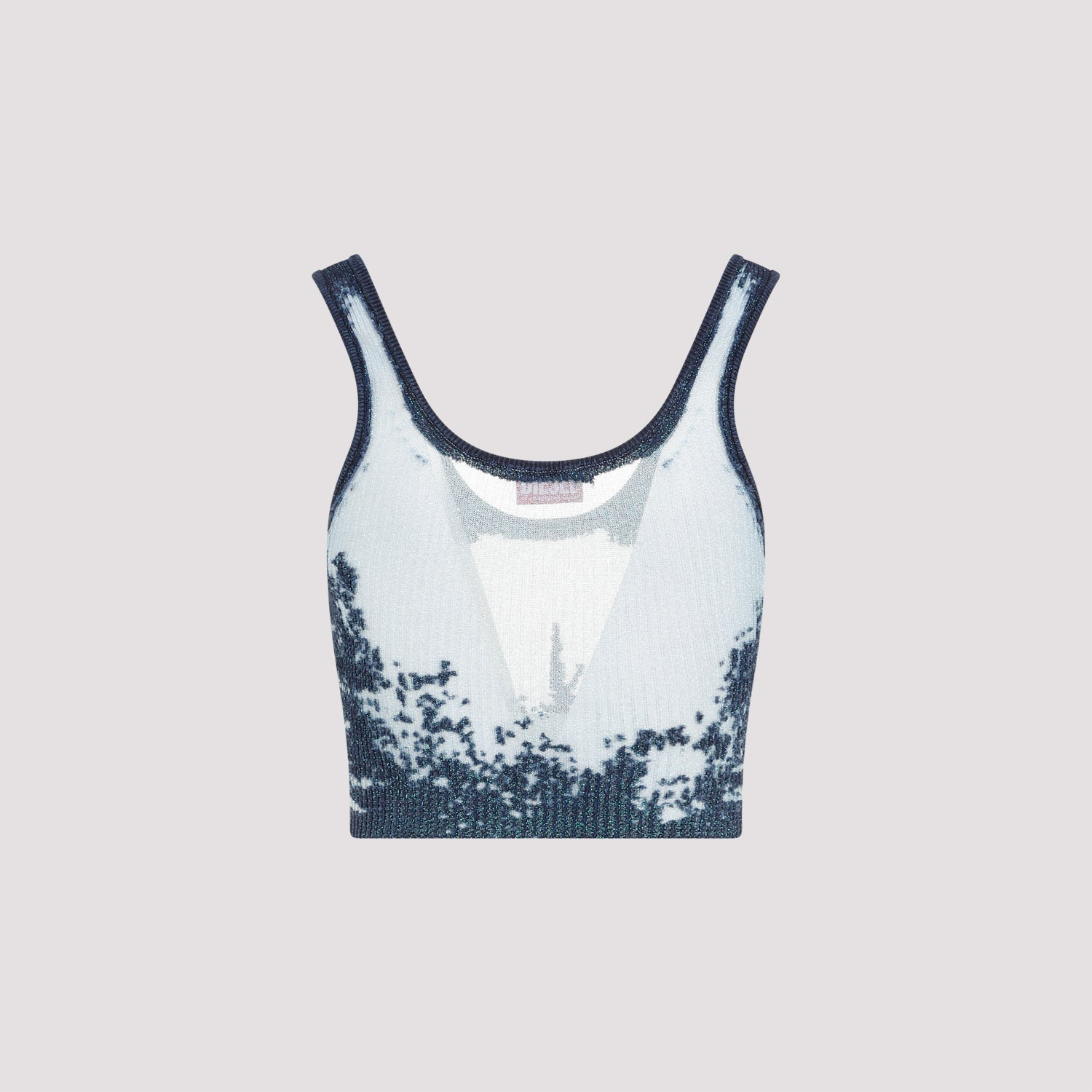 Tops Blue Cotton Metallised Fiber Top