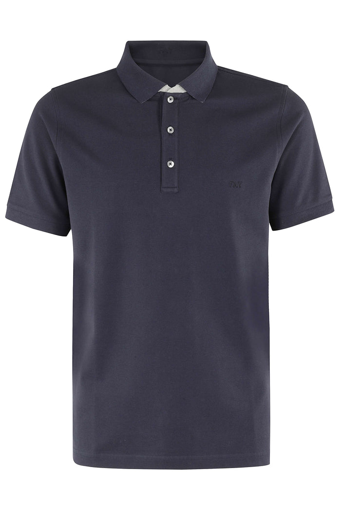 Polo Db Collar Piquet Blue Cotone Elastan