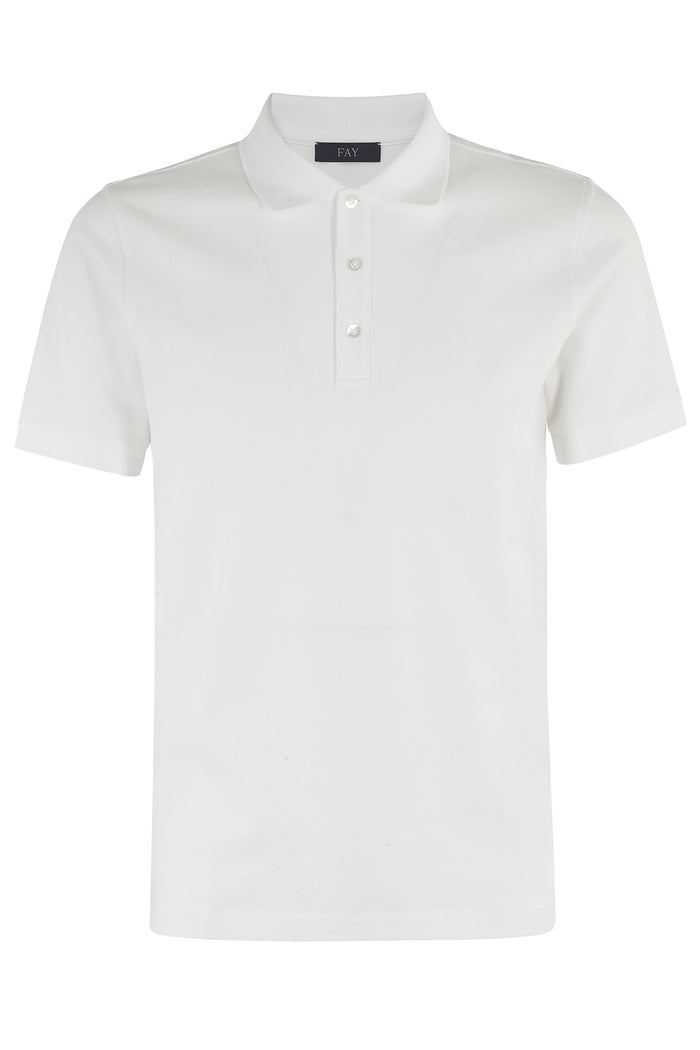 Polo Piquet White Cotone Elastan