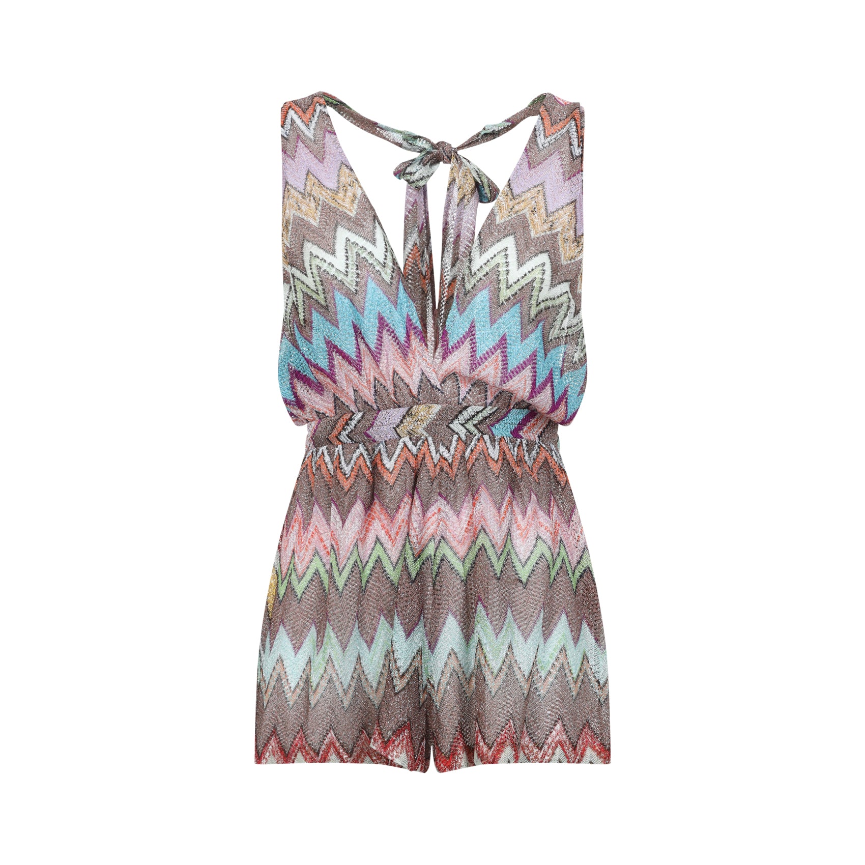 Viscose Jumpsuit Multicolour Metallized Fibers Swimwear