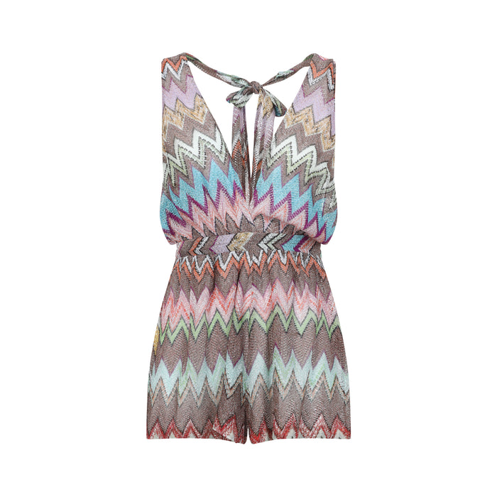 Viscose Jumpsuit Multicolour Metallized Fibers Swimwear