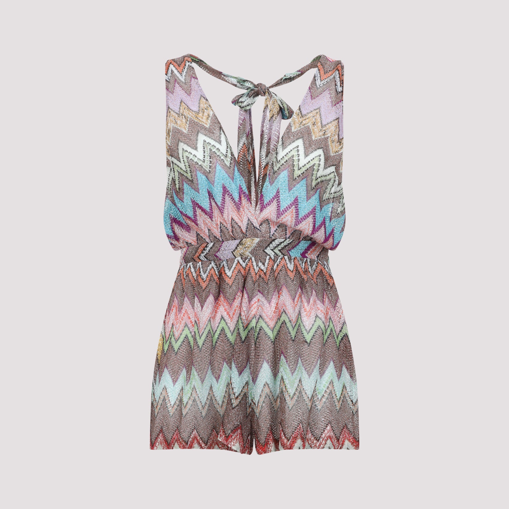Viscose Jumpsuit Multicolour Metallized Fibers Swimwear