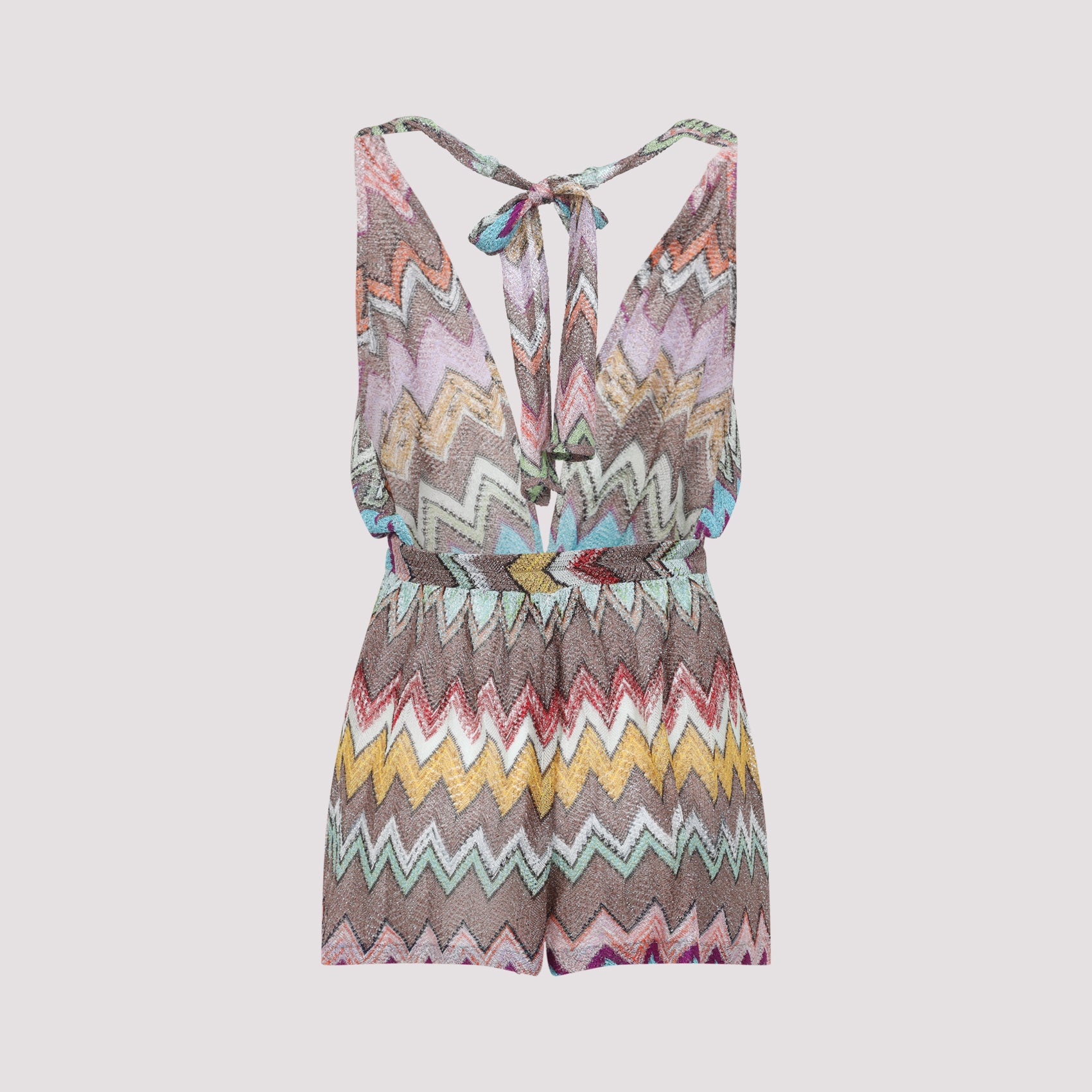 Viscose Jumpsuit Multicolour Metallized Fibers Swimwear