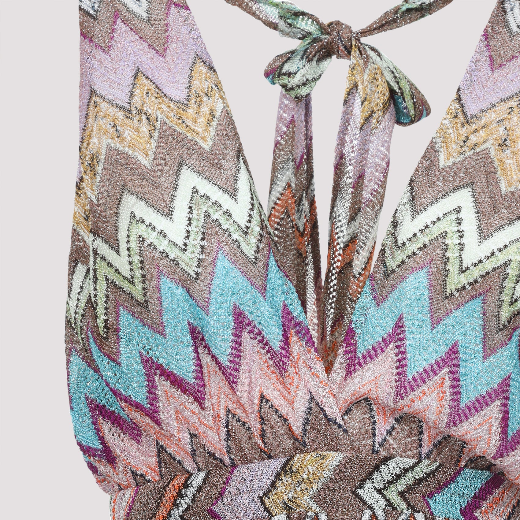Viscose Jumpsuit Multicolour Metallized Fibers Swimwear
