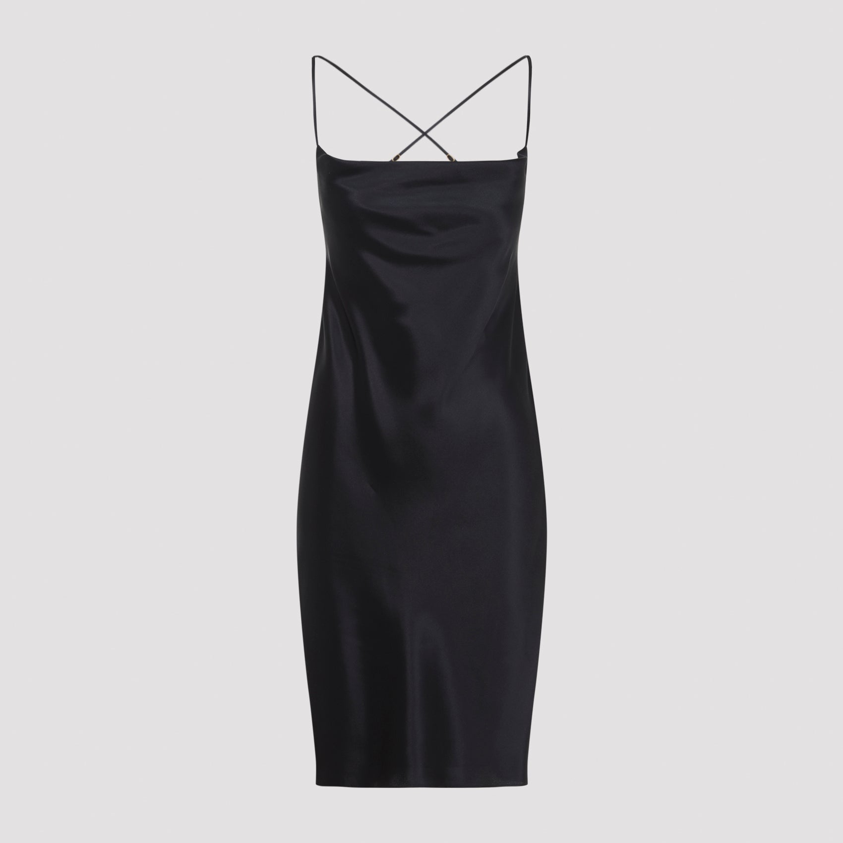 Silk Mini Dress Black