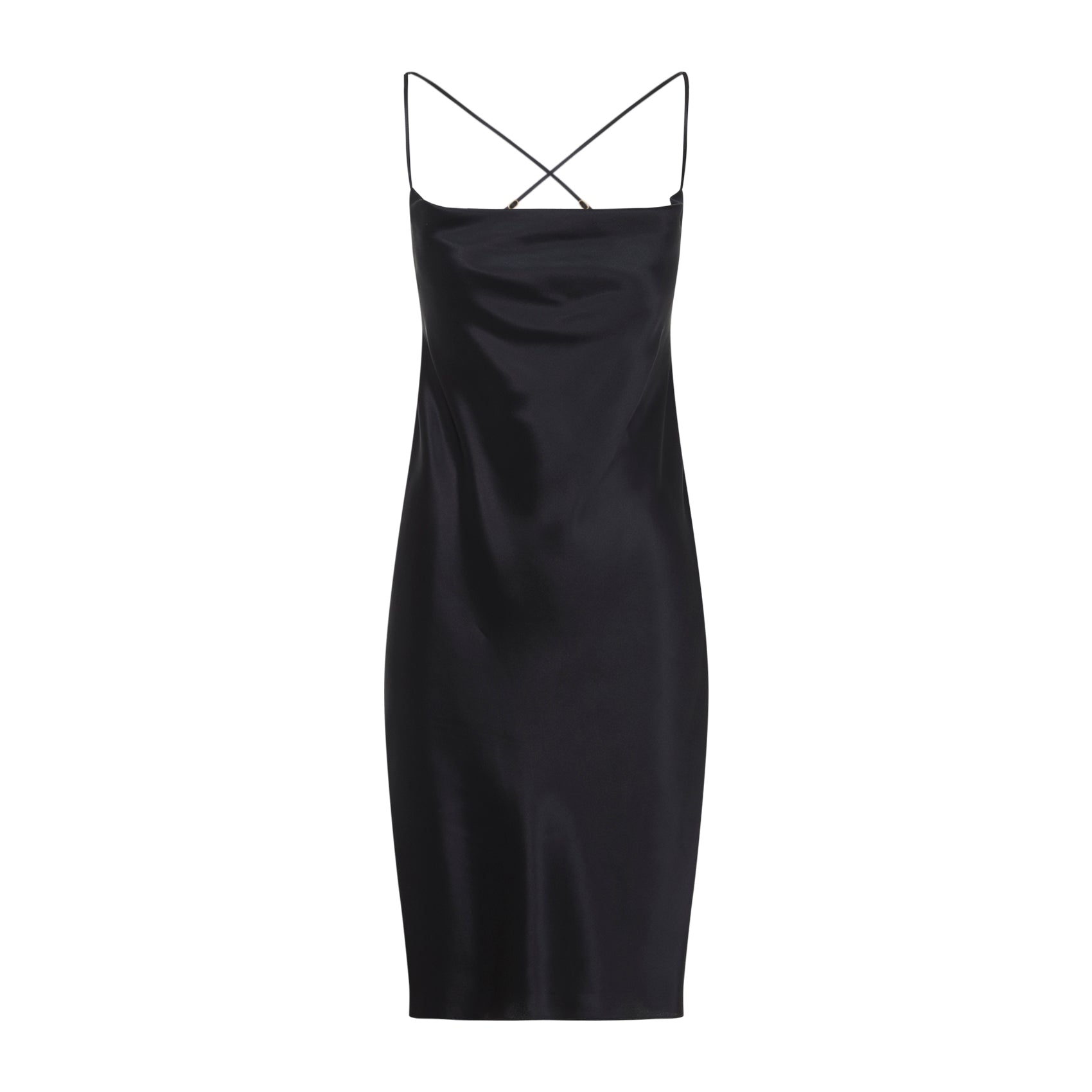 Silk Mini Dress Black