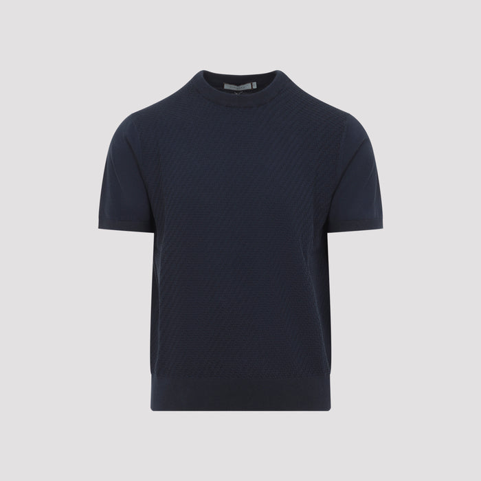 Cotton T-shirt Blue Silk Sweater