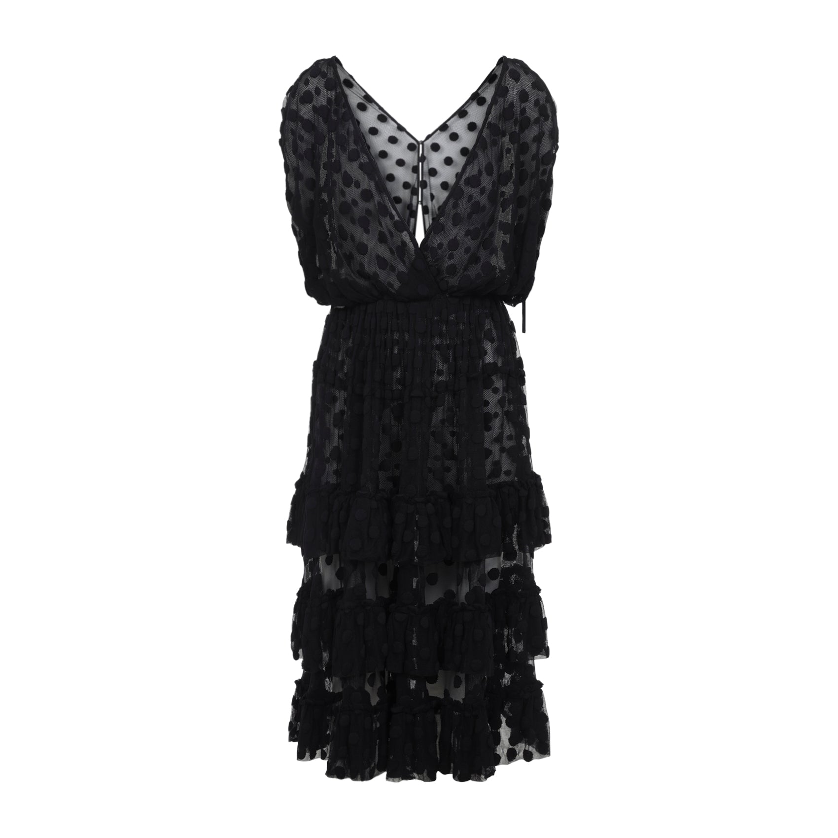 Dally Midi Dress Black Cotton Polyamide