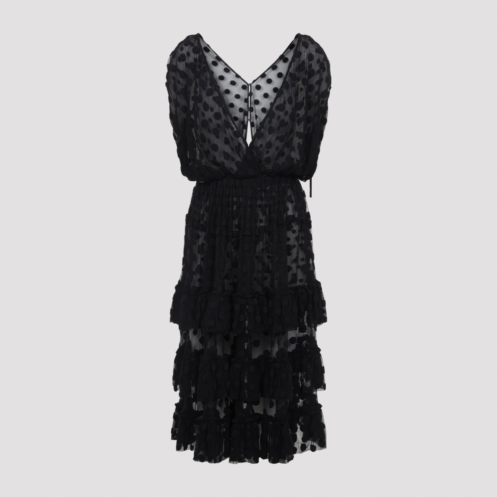 Dally Midi Dress Black Cotton Polyamide