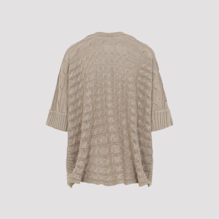Eresia Linen Cable Cardigan Nude & Neutrals Sweater