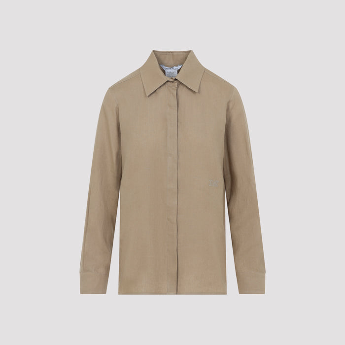 Falasco Linen M Logo Shirt Nude & Neutrals