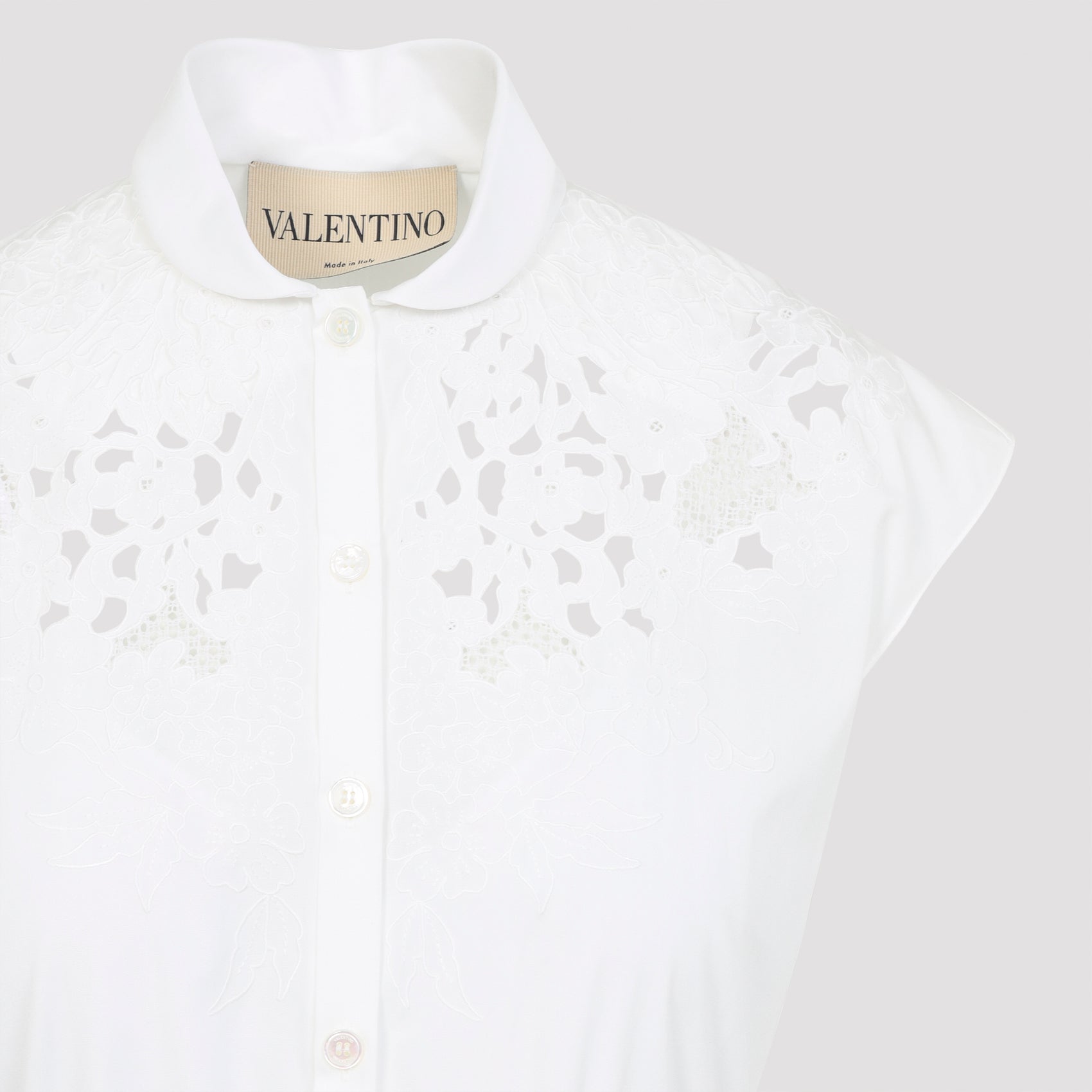 Embroidered Midi Dress White Cotton