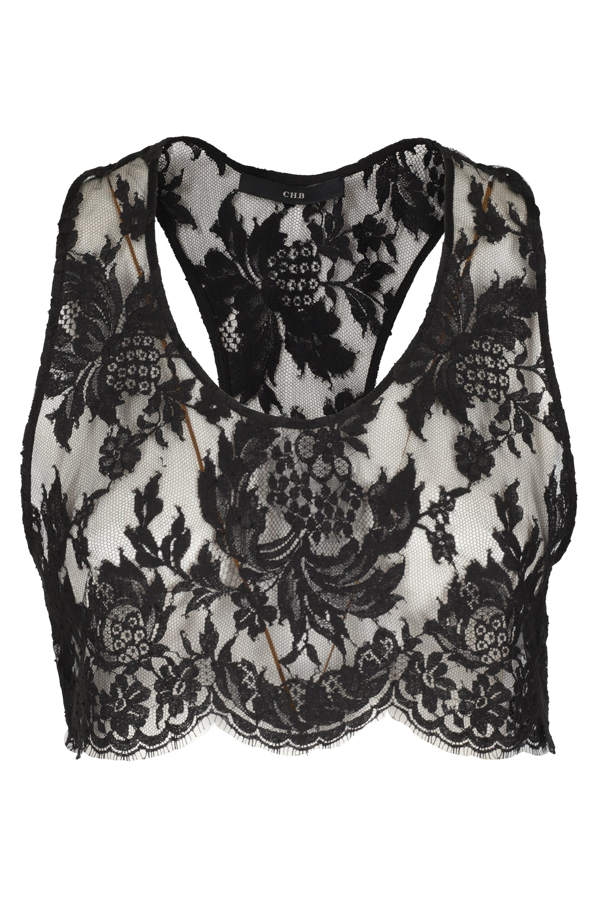 Crop Top Black Cotone Poliammide Me