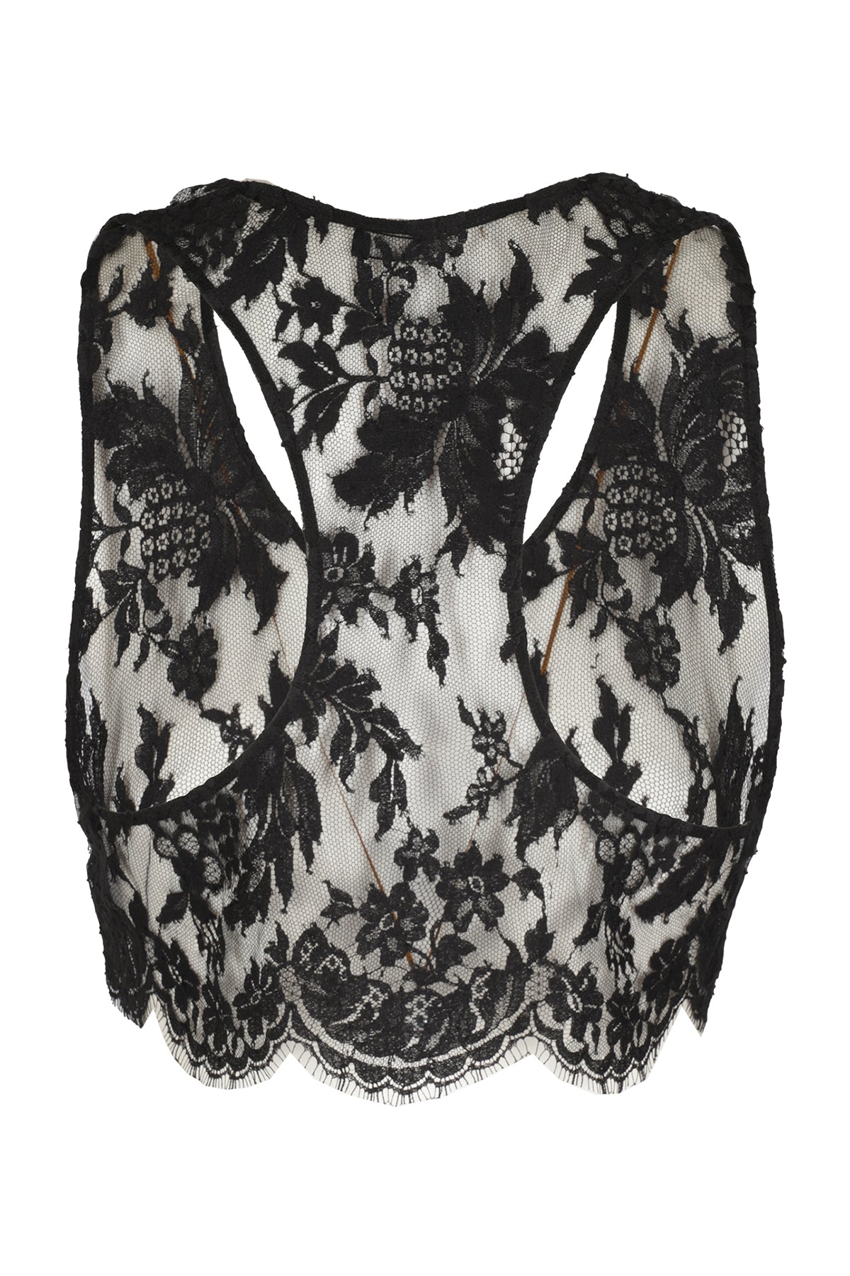 Crop Top Black Cotone Poliammide Me
