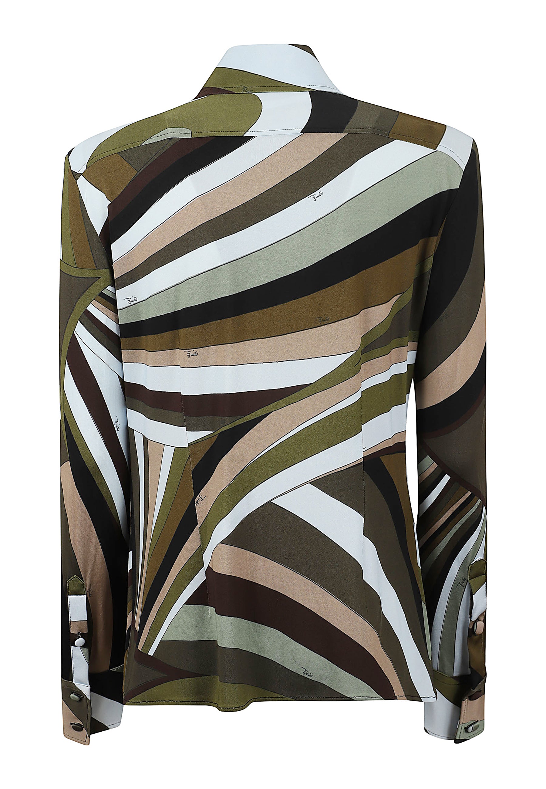 Shirt - Blouse Green Elastan Viscosa Camicia