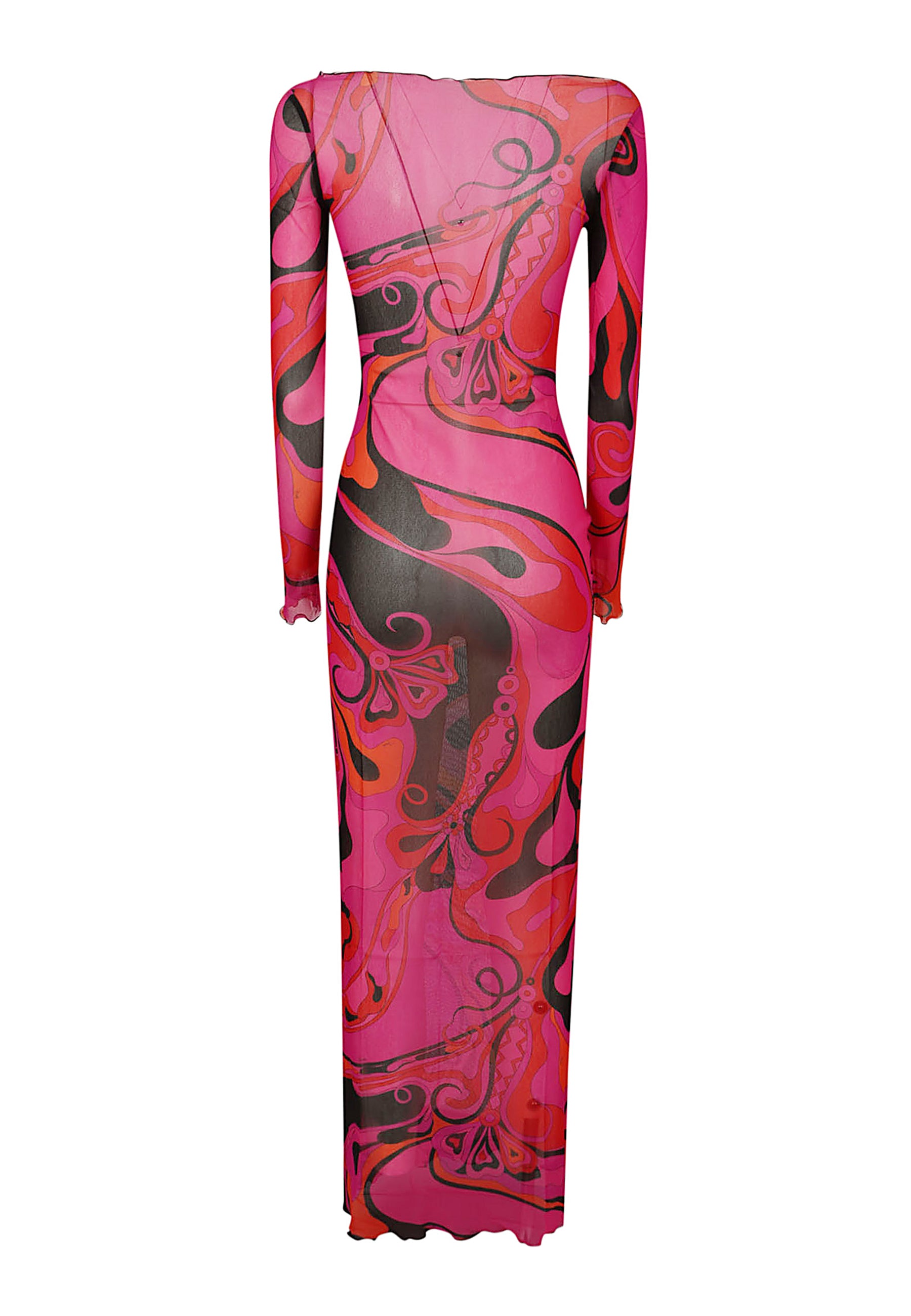 Long Dress Pink & Purple Poliammide Abito