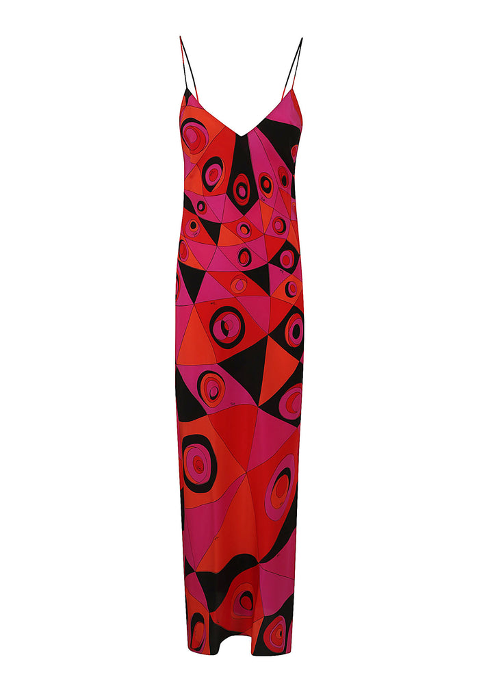 Long Dress Pink & Purple Seta Abito