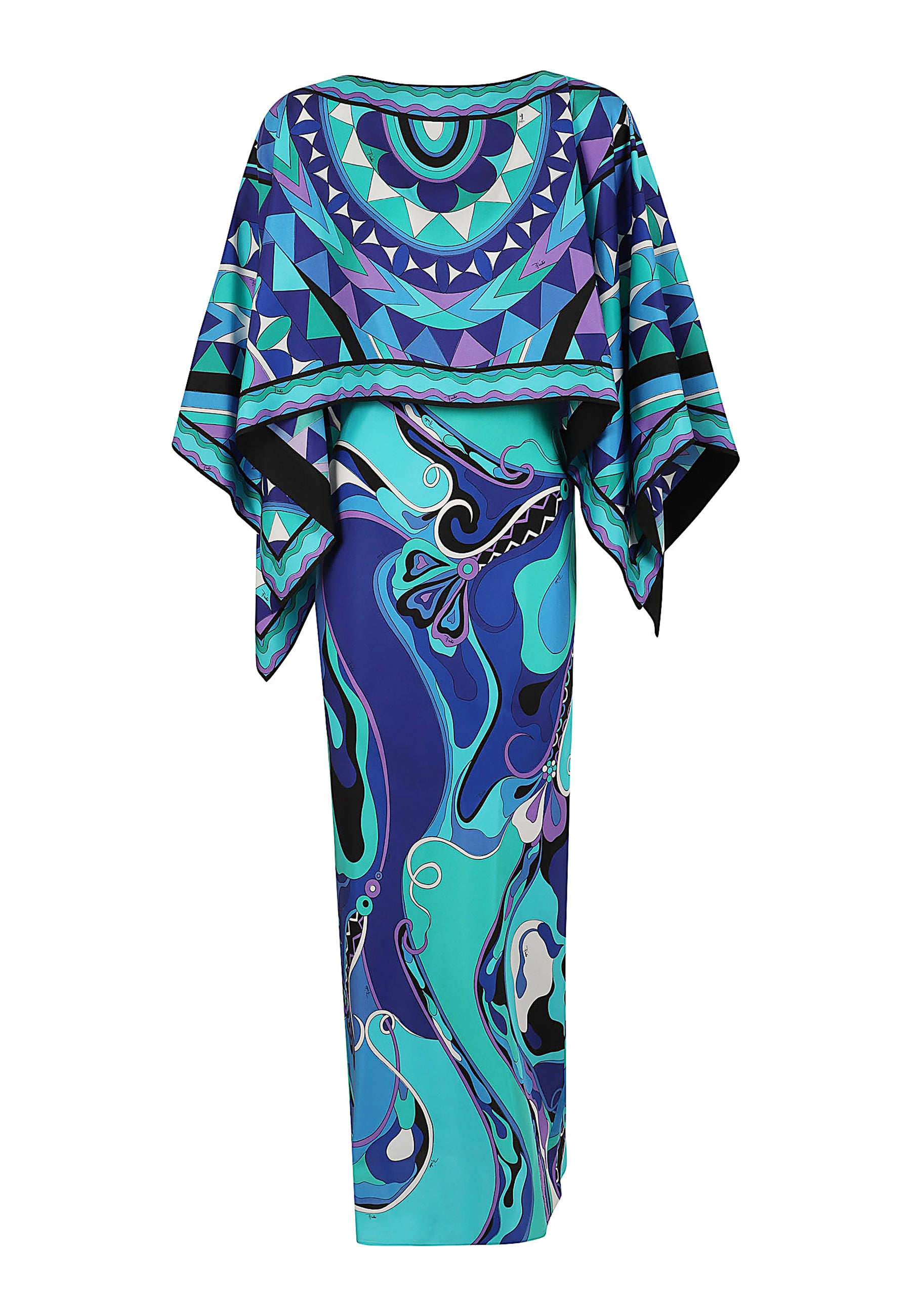 Long Dress Blue Seta Abito