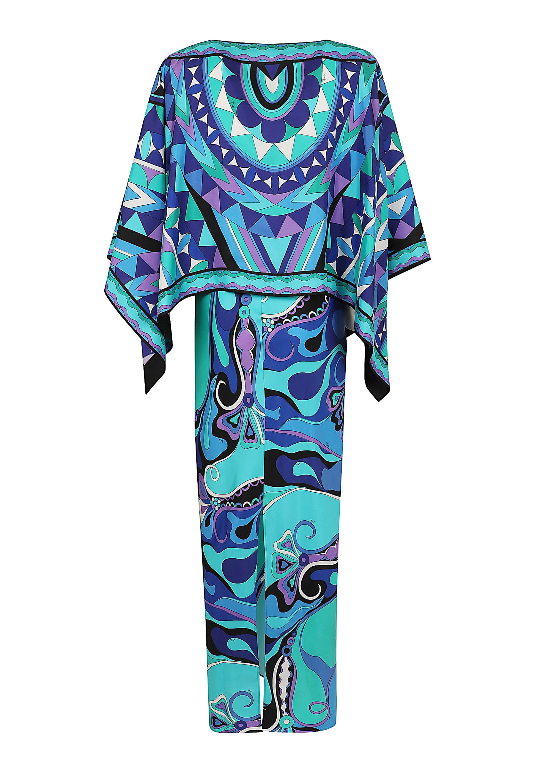 Long Dress Blue Seta Abito