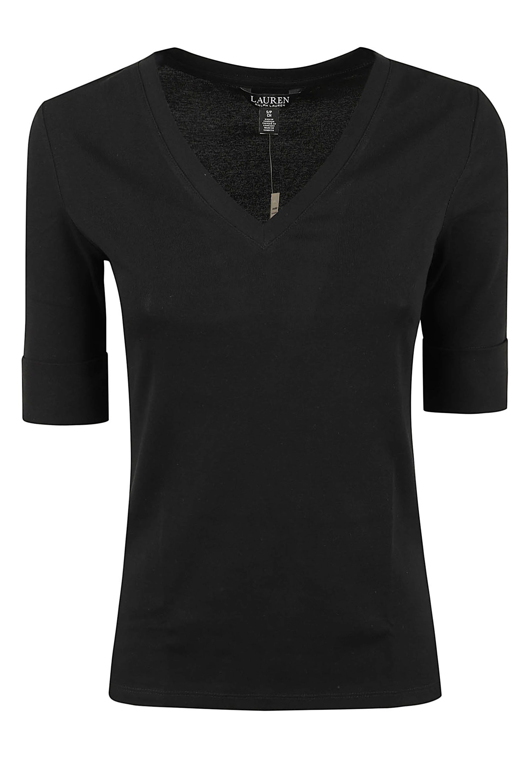 Judy-Elbow Sleeve Knit Top Black Co - Ea