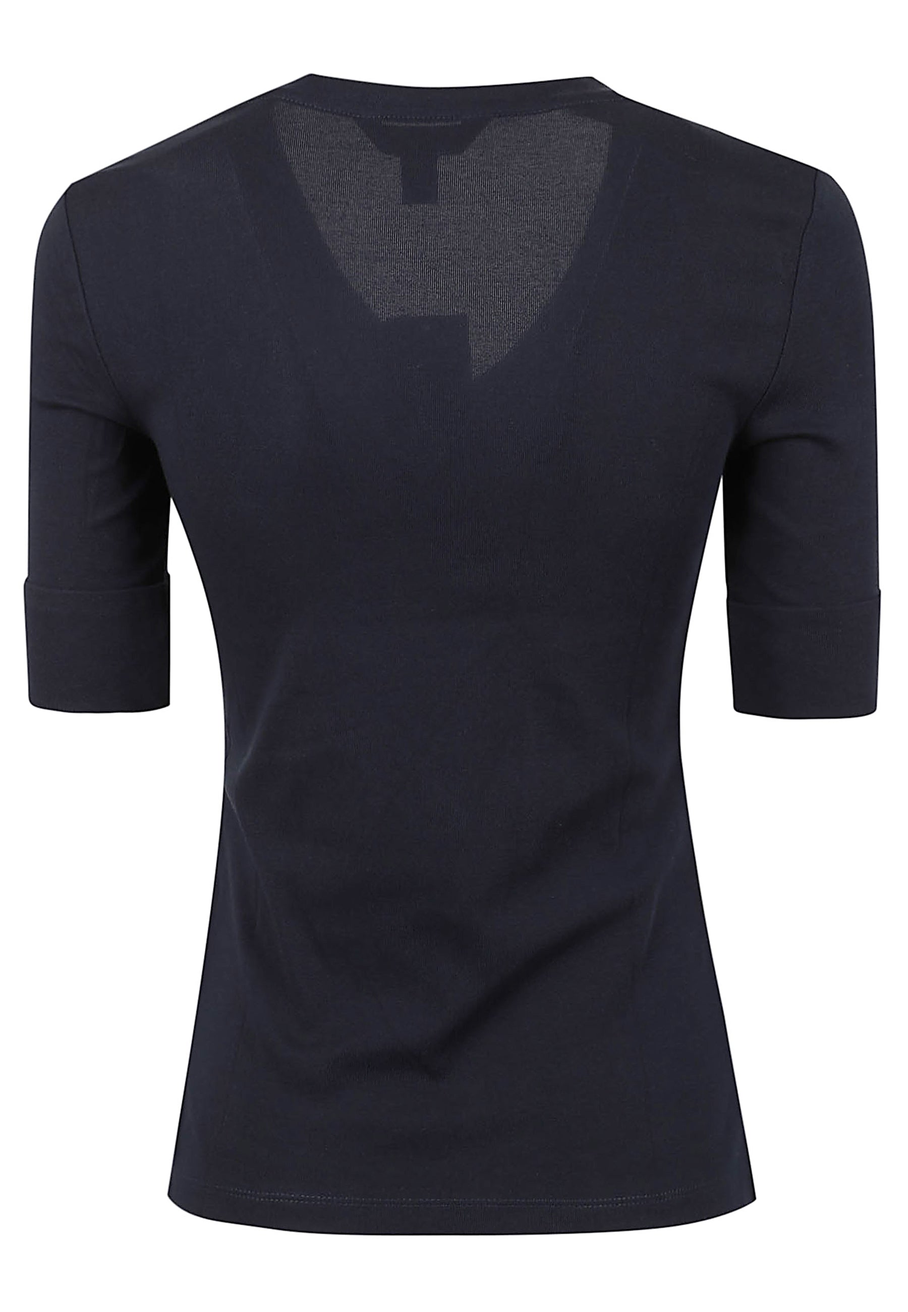 Judy-Elbow Sleeve Knit Top Blue Cotton - Ea
