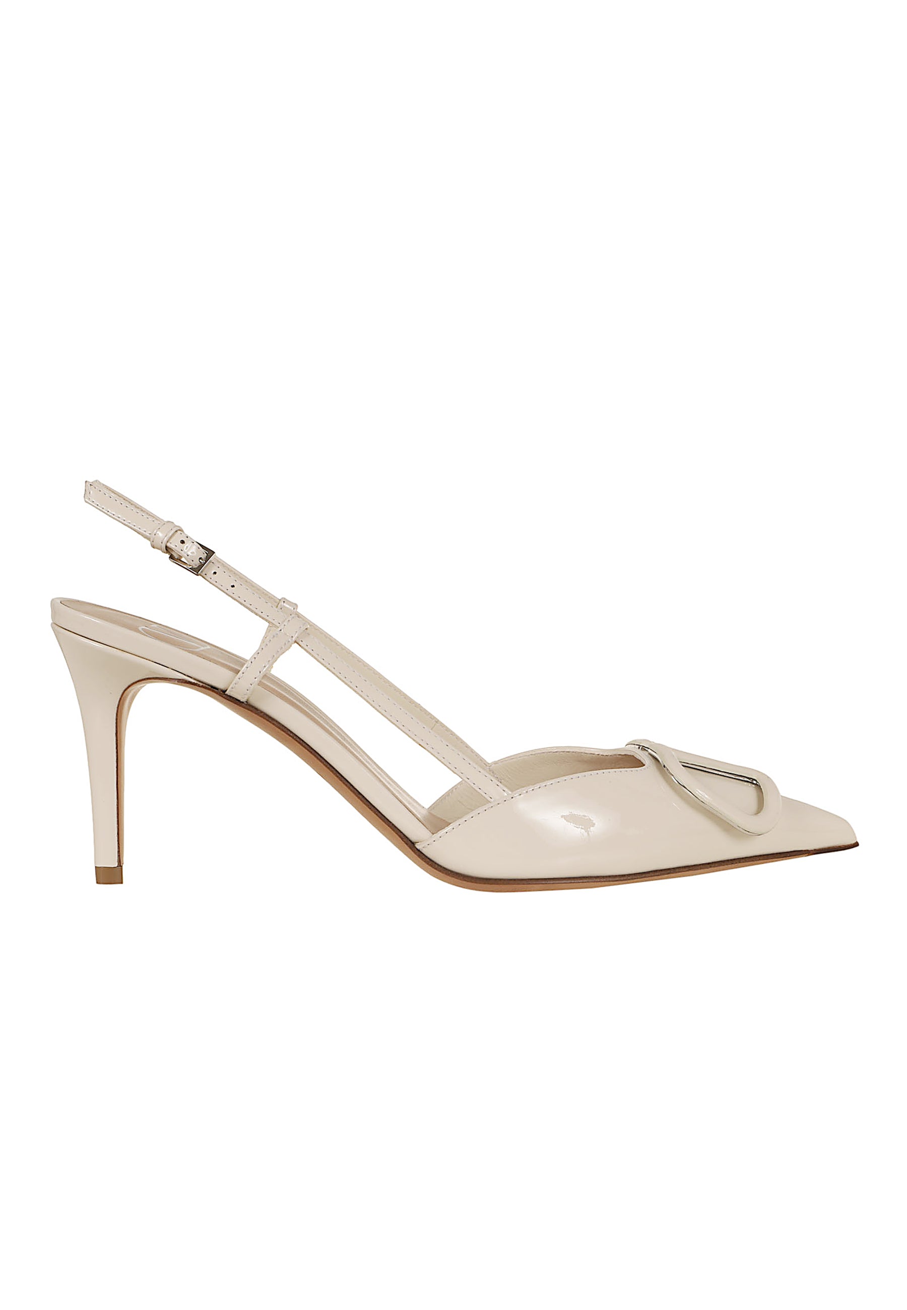 Sling Back White Leather Calzature