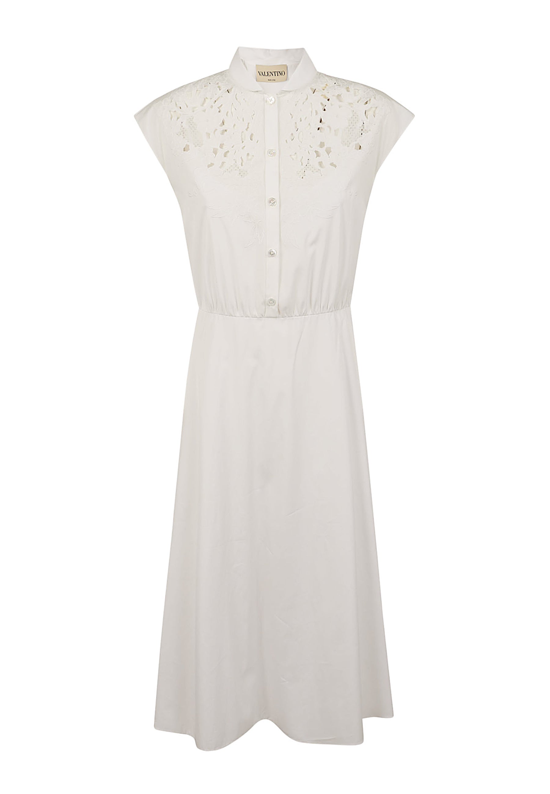 Embroidered Dress White Abito