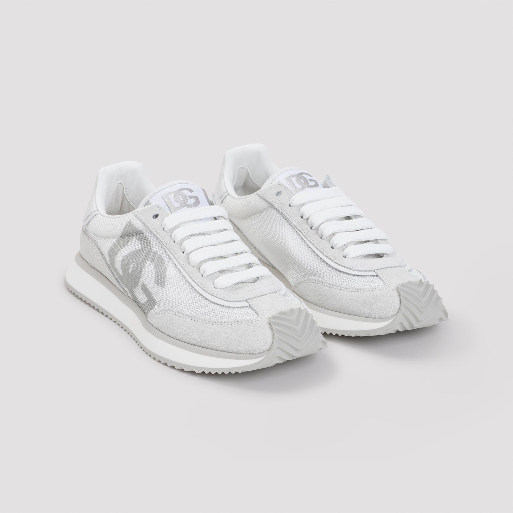 Low Top Sneakers White Polyester Calf Leather