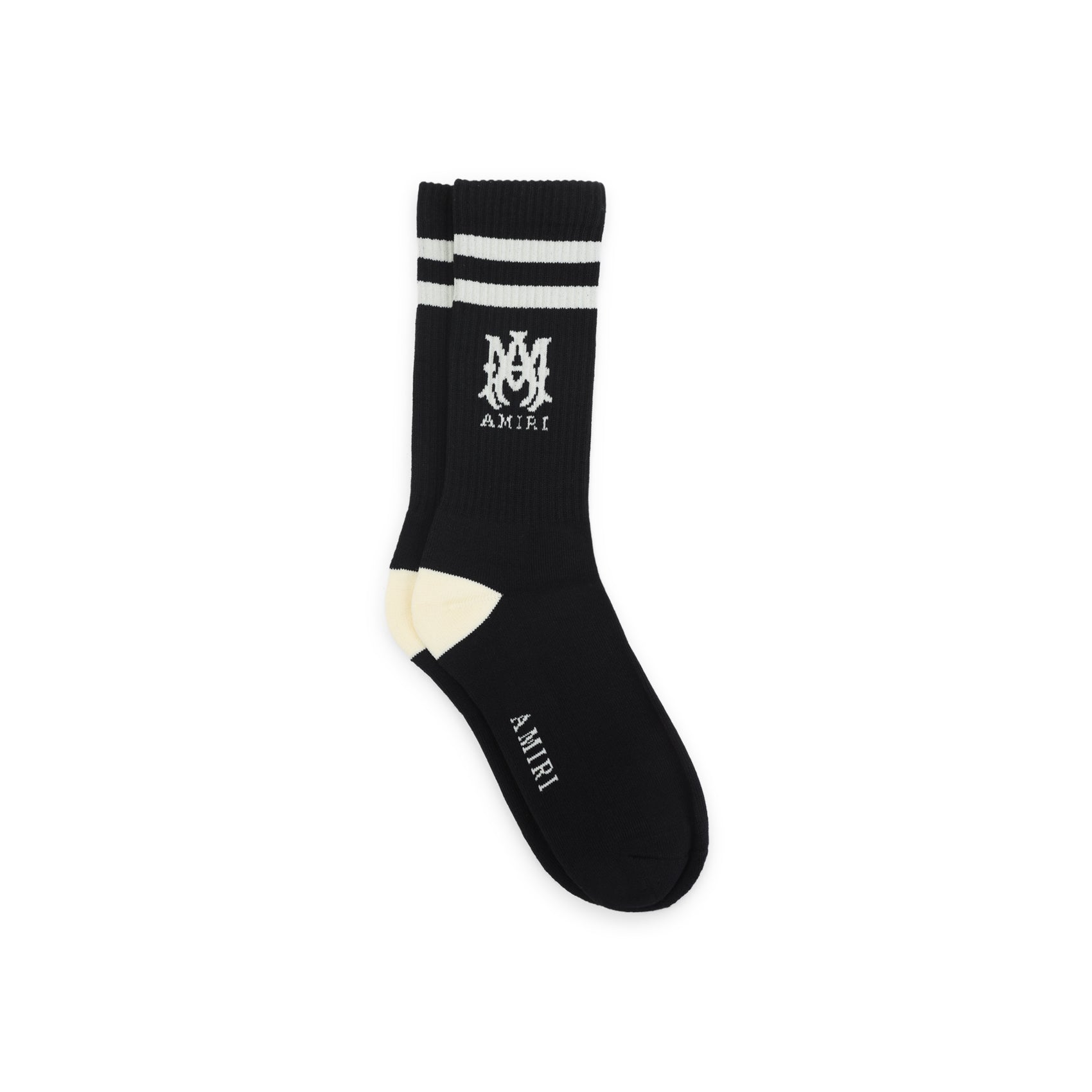 Ma Stripe Socks Black Cotton Polyester Spandex Underwearsocks