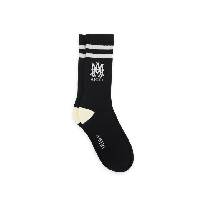 Ma Stripe Socks Black Cotton Polyester Spandex Underwearsocks
