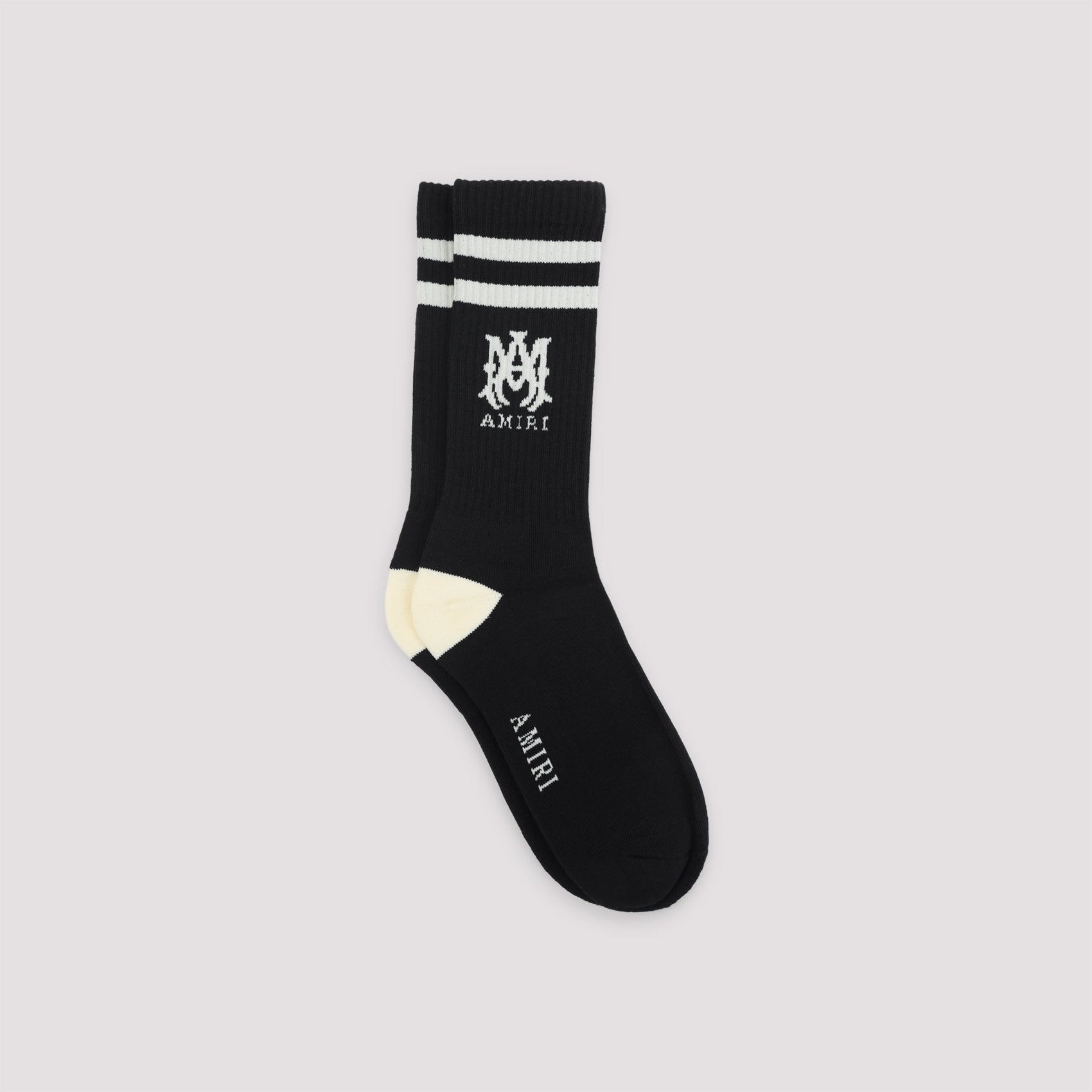 Ma Stripe Socks Black Cotton Polyester Spandex Underwearsocks