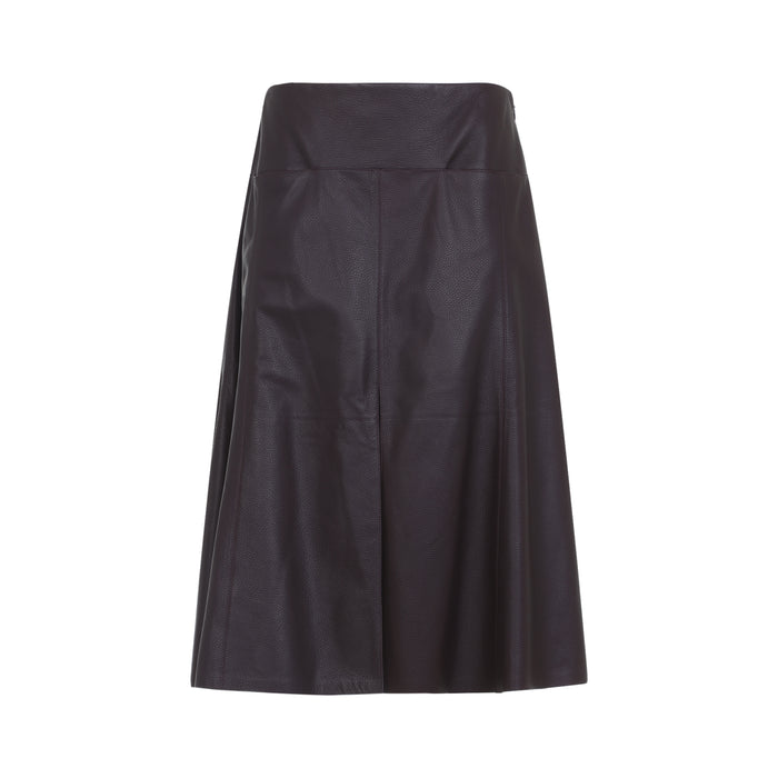 Slit Midi Skirt Pink & Purple Lamb Leather
