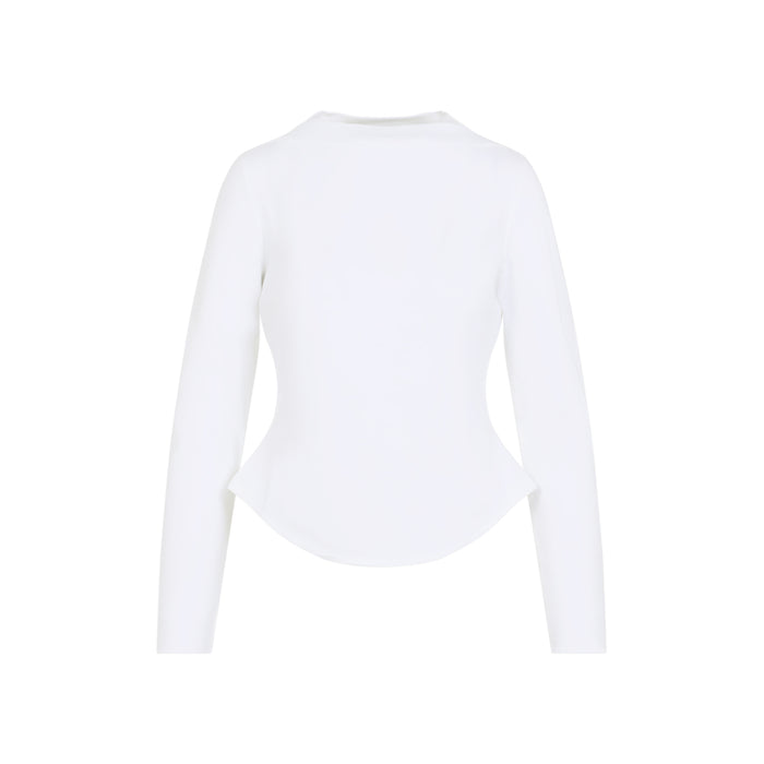Ls T-shirt White Cotton Polyamide Tshirt