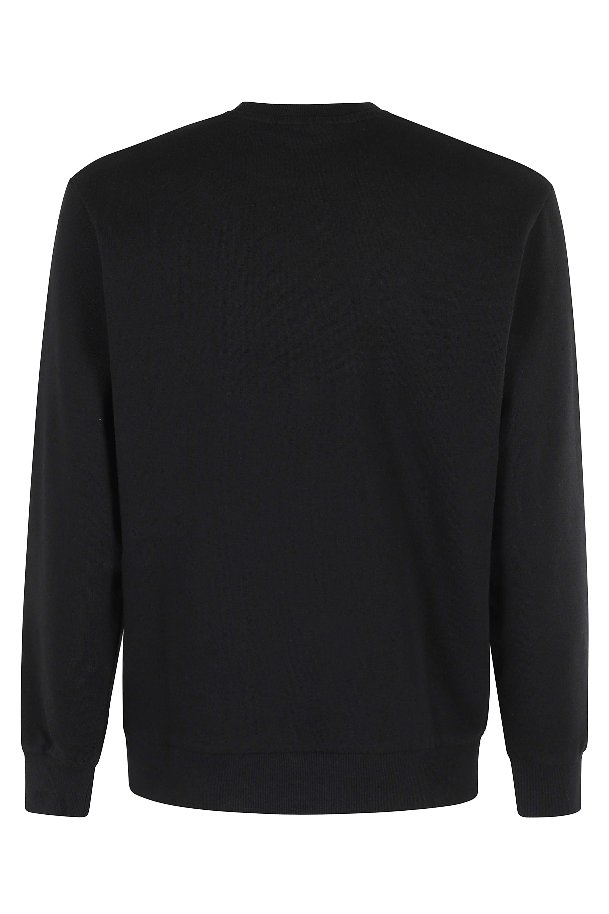 Script Embroidery Sweatshirt Black Cotone Felpa