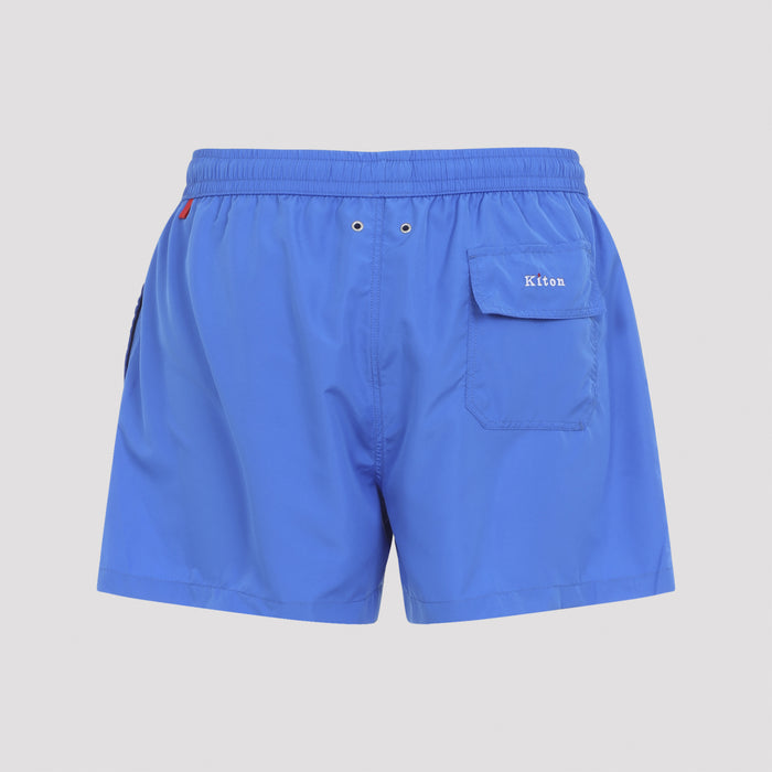 Polyester Swim Shorts Blue Swimwear