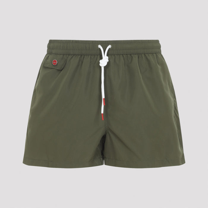 Polyester Swim Shorts Green Swimwear